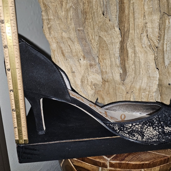 Sam Edelman Opal d'orsay Lace Suede Detail Pointed Toe Leather Heels 10 - Picture 5 of 8